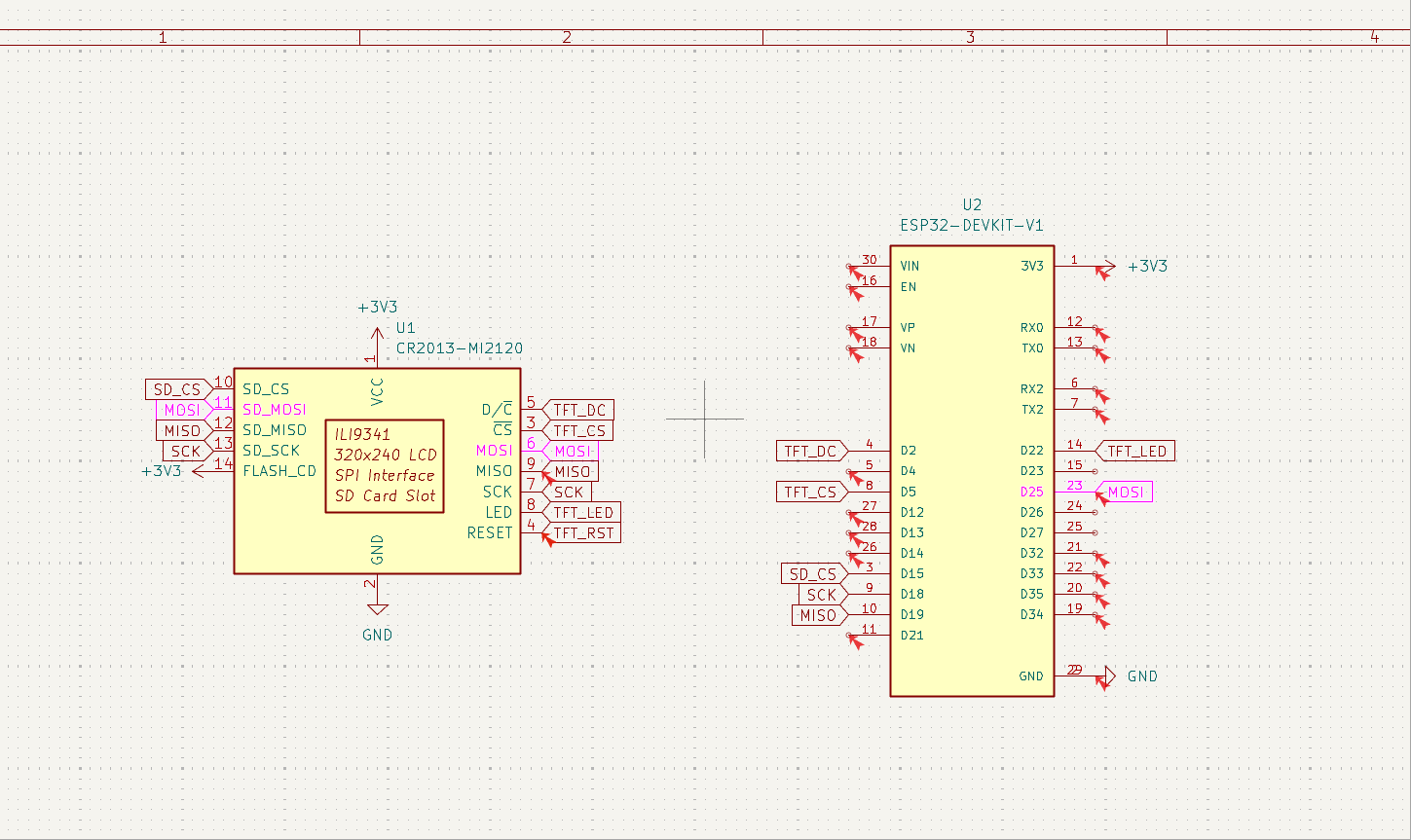 ESP32 with ILI9341 Schematic I made